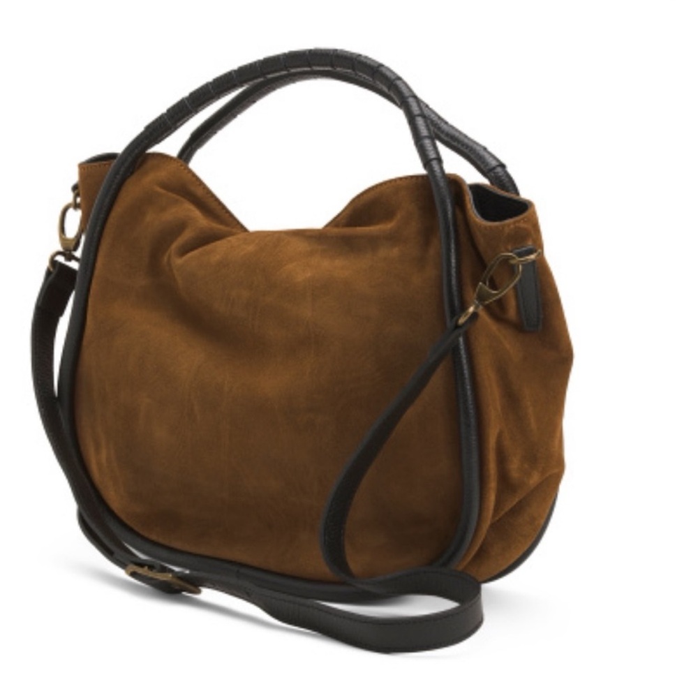 Cheval Brown Suede Satchel Bag